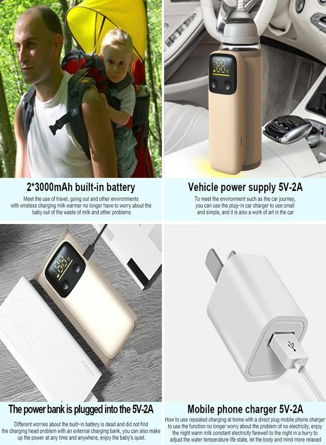 SEPSUMMER Portable Bottle Warmer for Travel - Baby Bottle Warmers with LED Display and Flashlight, Bottle Warmers with 6-Temp Control, Bottle Warmer On The Go, Fast Night Feeding Milk Warmers for Newborn - Image 4